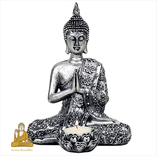 Statue Bouddha Argenté
