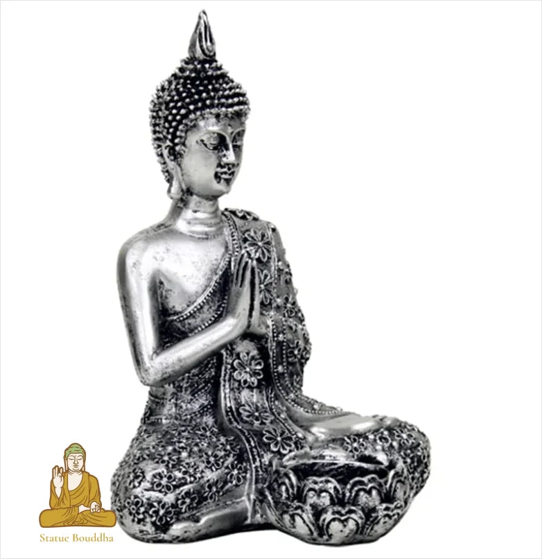 Statue Bouddha Argenté