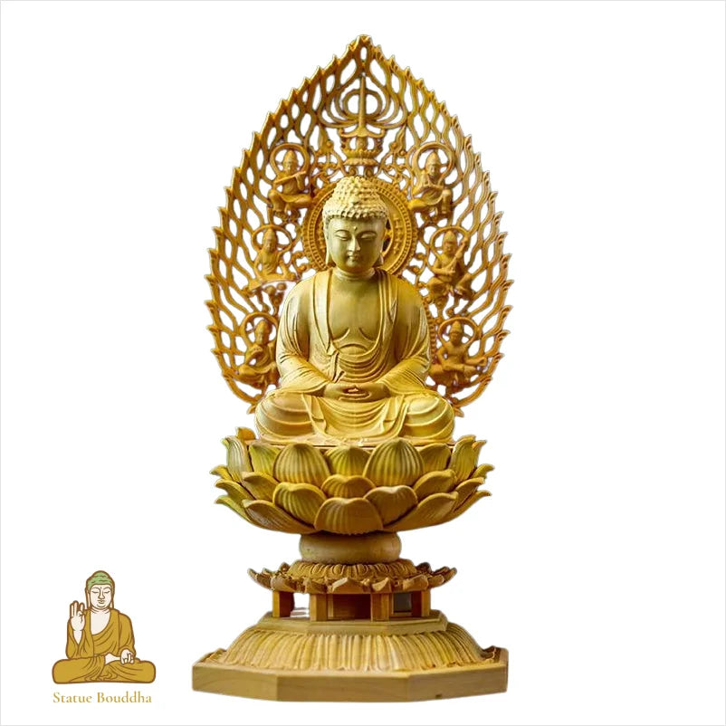 Statue Bouddha Bois Ancien